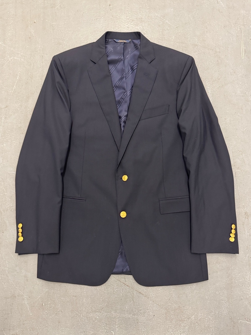Brooks Brothers VBC 1818 Regent Navy Blazer with Gold Buttons 41L - Made In USA